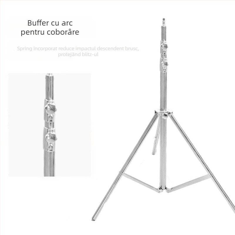 Suport foto din oțel inoxidabil, 3 secțiuni, sarcină 10 kg, tub Ø19–30 mm, greutate 2,5 kg