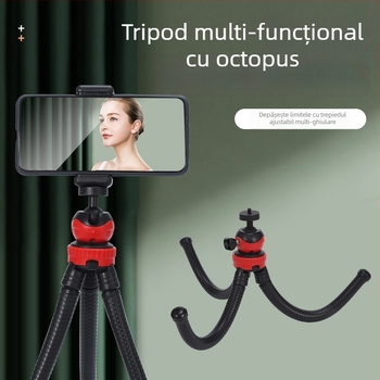 Tripod flexibil pentru DSLR și telefon mobil – construcție din plastic, montaj universal, stabilizare anti vibrații