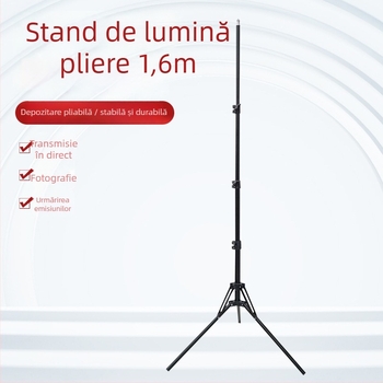 Stativ de iluminat telescopic, din țevi de fier și plastic; 4 secțiuni; sarcină 5 kg; diametru țeavă 16/19/22/25 mm; marcă Yutian