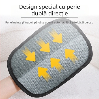 Mănușă pentru îndepărtarea părului electrostatică pentru animale de companie, periere bidirecțională, poliester, pieptene rotund, Jucheng
