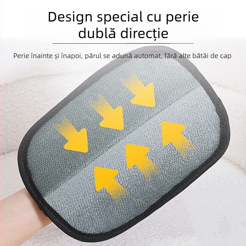 Mănușă pentru îndepărtarea părului electrostatică pentru animale de companie, periere bidirecțională, poliester, pieptene rotund, Jucheng