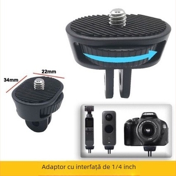 Adaptor cu filet 1/4, bază reglabilă, pentru GoPro 11, DJI Action și Insta360 One X3