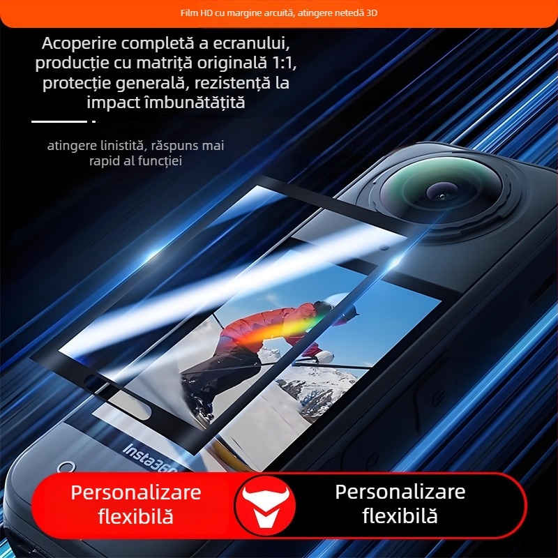 Folie protectoare temperată Shadowstone x5 pentru cameră de acțiune 360°
