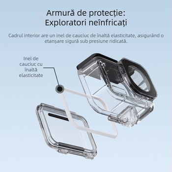 Carcasă impermeabilă Taixun pentru DJI Osmo Action6, 60 m adâncime de scufundare, Material PC, Include folie anti-ceață