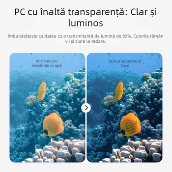 Carcasă impermeabilă Taixun pentru DJI Osmo Action6, 60 m adâncime de scufundare, Material PC, Include folie anti-ceață