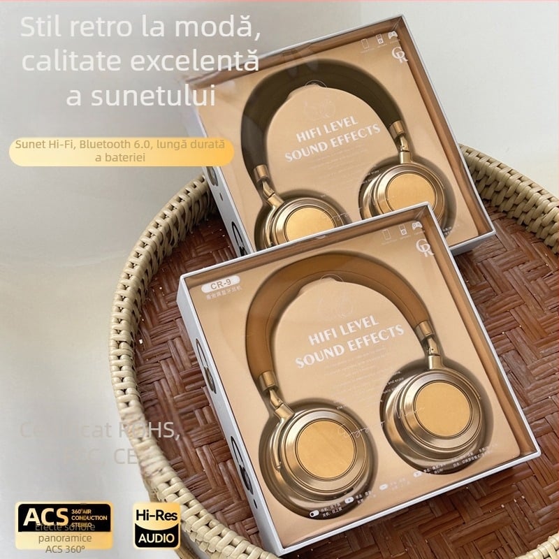 Set de căști Bluetooth fără fir cu Bluetooth 5.0, rază de 10 m, autonomie peste 8 ore, corp din aliaj de aluminiu, IPX6 rezistență la apă