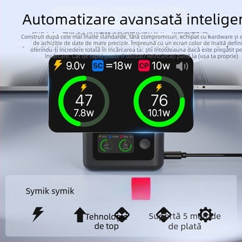 SYMIK Insta360 X5DC Cutie de încărcare pentru baterie, USB-C, Carcasă PC, 10.5W descărcare, 20W pe canal (până la 27W în total)