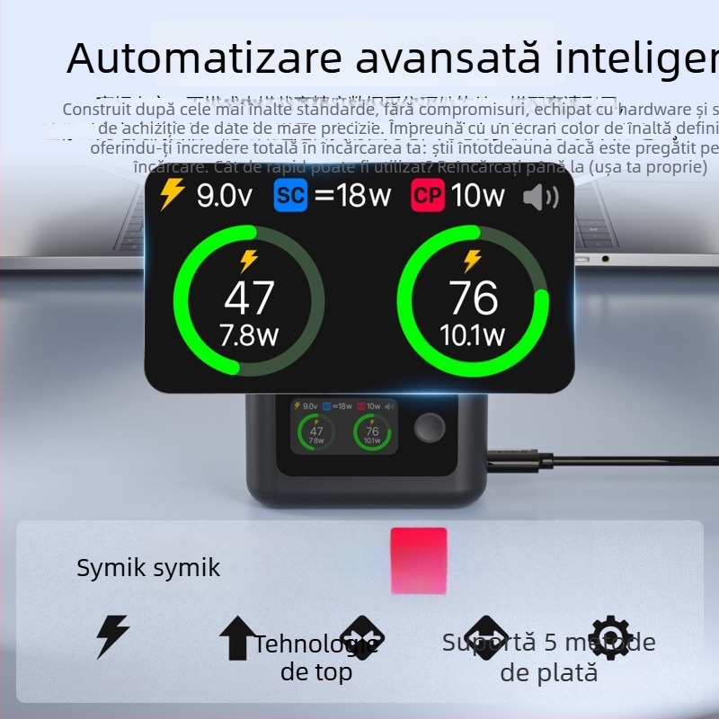 SYMIK Insta360 X5DC Cutie de încărcare pentru baterie, USB-C, Carcasă PC, 10.5W descărcare, 20W pe canal (până la 27W în total)