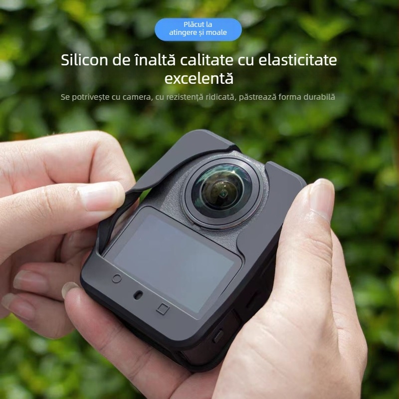 Carcasă de protecție din silicon pentru corp DJI Osmo 360 – compatibilă cu camera panoramică Osmo 360, material: silicon, imprimare logo suportată, service post-vânzare: trei garanții