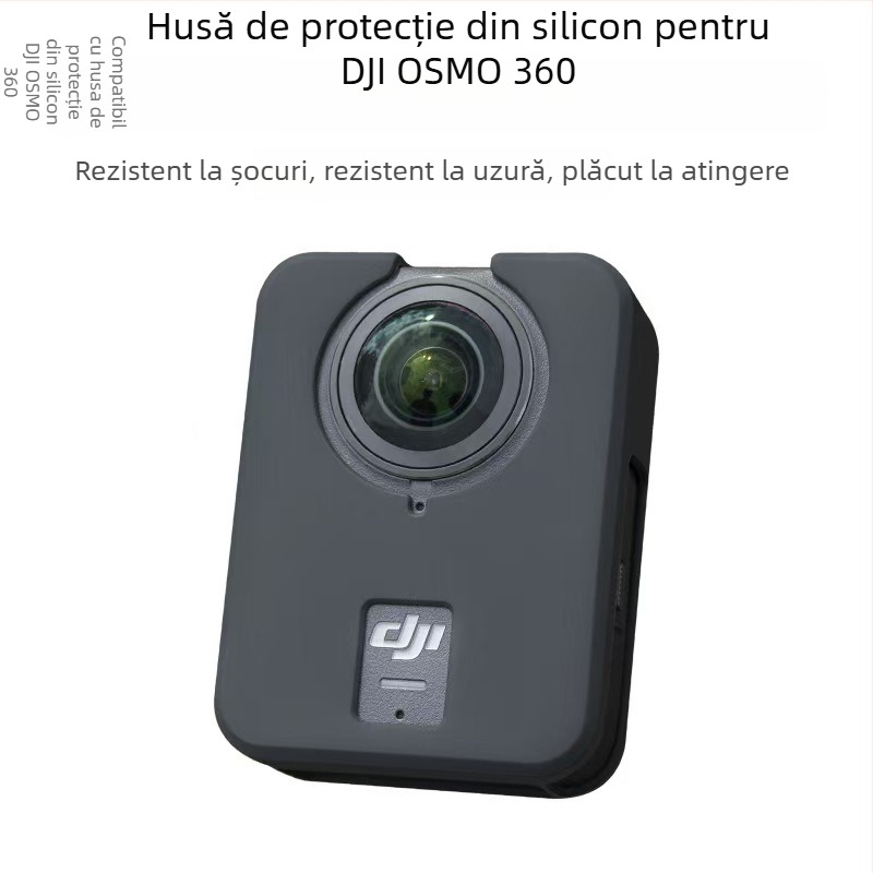 Carcasă de protecție din silicon pentru corp DJI Osmo 360 – compatibilă cu camera panoramică Osmo 360, material: silicon, imprimare logo suportată, service post-vânzare: trei garanții