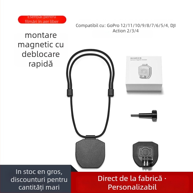 Suport magnetic pentru piept pentru cameră de acțiune, eliberare rapidă, model Zh3001, material PC+NdFeB