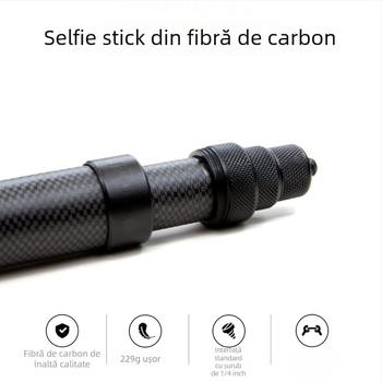 Stick de selfie din fibră de carbon pentru Insta360 X3/X4/X5 – tijă extensibilă