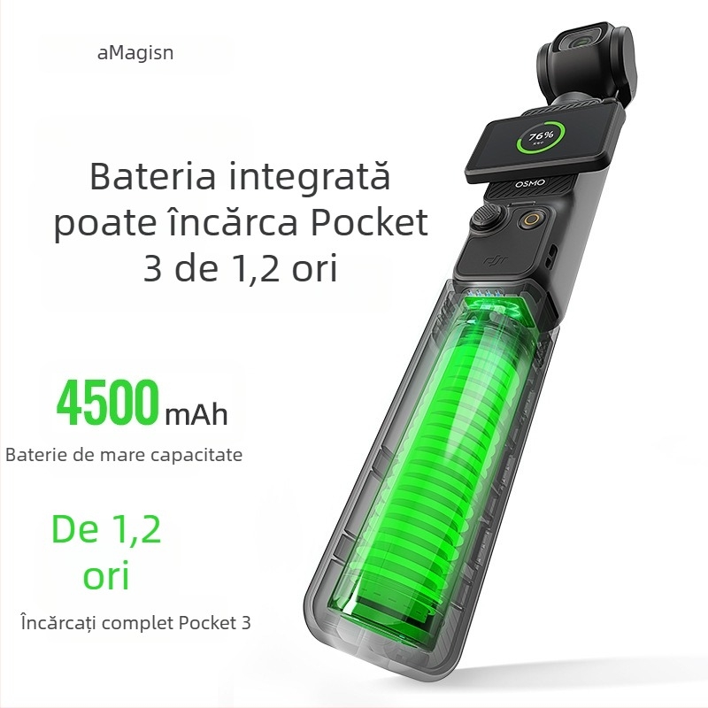 Mâner de încărcare pentru DJI Osmo Pocket 3, compatibil cu Pocket 3, include cablu de date