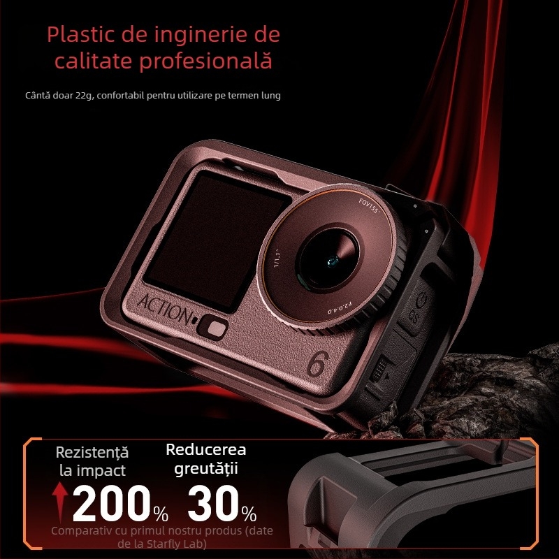 Startrc ramă de protecție din nylon pentru DJI Action 6 (cuib de iepure) — compatibil cu Osmo Action 6, logo Startrc imprimat; include ramă, pungă din bumbac perlat, card de instrucțiuni, certificat de conformitate