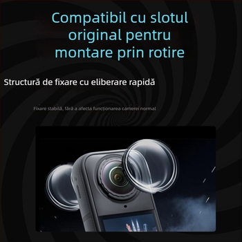 Insta360 X5/X4/X3 Shadow Stone protecție lentile, sticlă temperată, PC optic, model ISX4-BHJ-BL, logo personalizabil