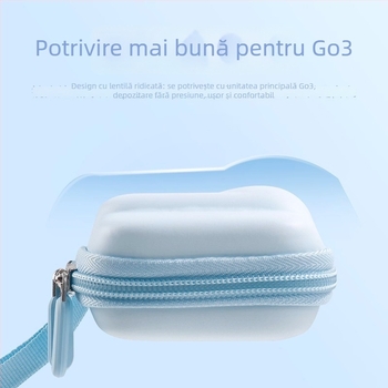 Husa de depozitare Insta360 GO3/GO3S — carcasă EVA, impermeabilă, compactă, dimensiuni 61.3 × 16.0 × 10.9 mm