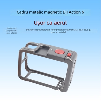 Cage pentru cameră pentru DJI Action 6 cu eliberare rapidă, set din aliaj de aluminiu ultra-ușor pentru fotografie stradală