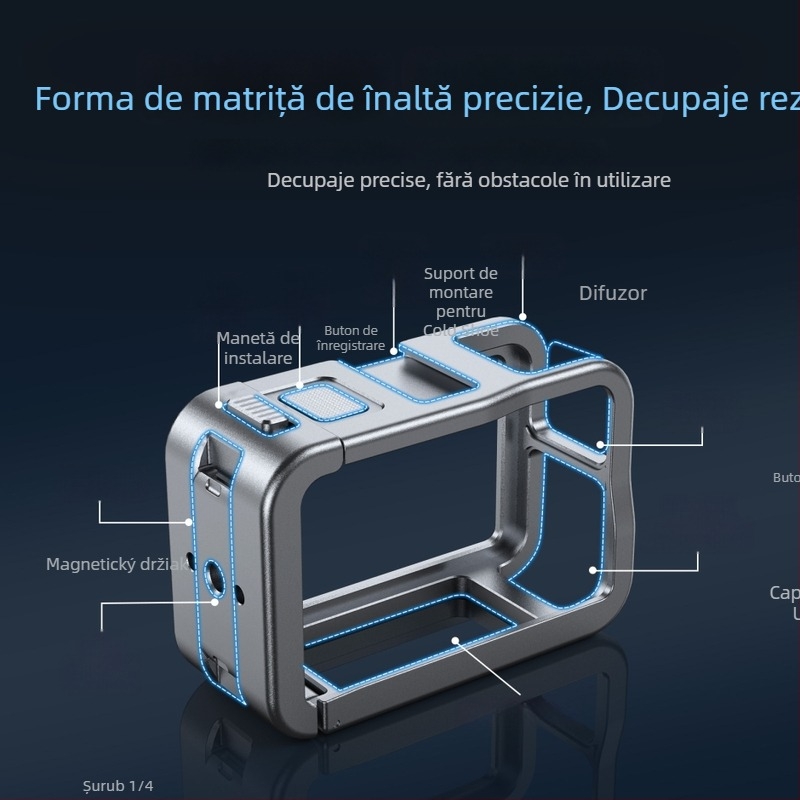 Coscat cadru protecție metalic din aliaj de aluminiu pentru DJI Osmo Action 3/4/5