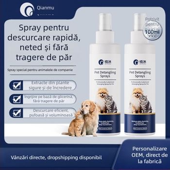 Chenmu Îngrijire blănii pisicii – ulei esențial pentru descurcarea nodurilor, anti-static, emolient pentru blana lungă