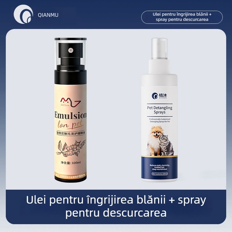 Chenmu Îngrijire blănii pisicii – ulei esențial pentru descurcarea nodurilor, anti-static, emolient pentru blana lungă
