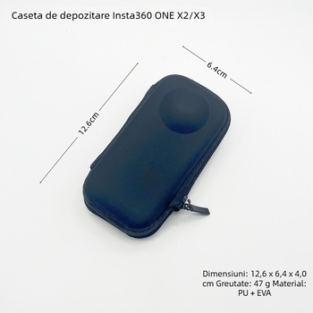 Geantă de depozitare Insta360 X3 / ONE X2 Mini cu burete interior, imprimare logo disponibil