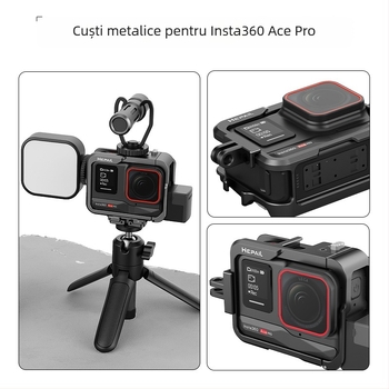HepAil AC-25 Ramă de protecție din aluminiu pentru Insta360 Ace/Ace Pro — Suport pentru fotografiere orizontală și verticală