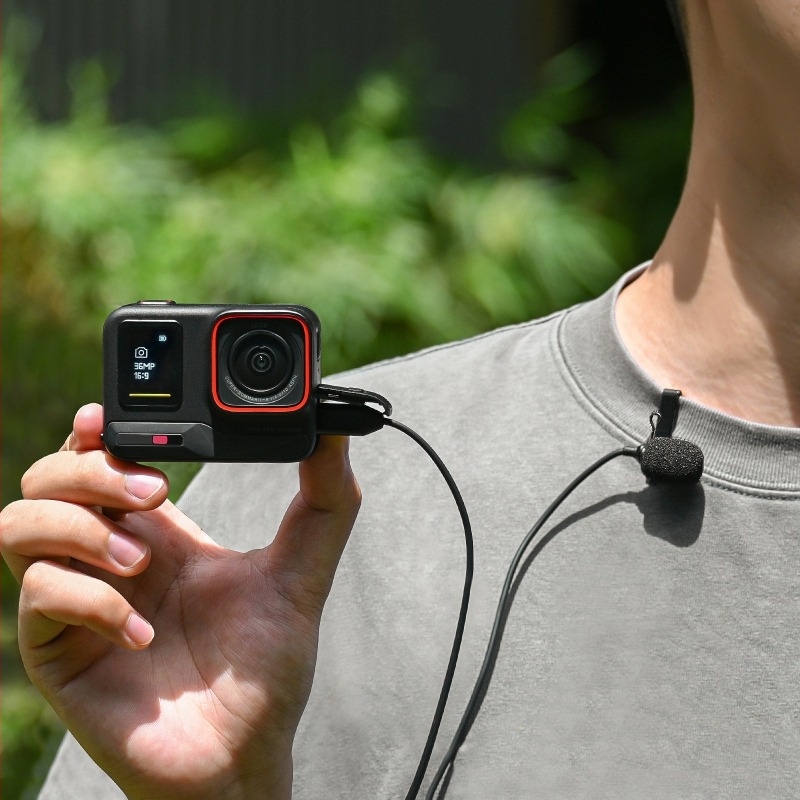 MC490 Microfon Lavalier pentru camerele Insta360 Action, conector Type-C, material compozit, compatibil cu Ace/Pro2/X4/X2/X3/OA 5Pro/4/3/2/POCKET