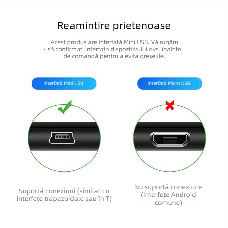 Cablu date USB A/5p T-port cu interfață Mini USB pentru conexiune auto; cupru, turnare prin injecție, lungimi 1,5/3/5/10 m