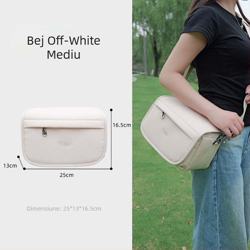 Geantă pentru cameră cu curea crossbody, material PU, stil geantă de mână, compatibilă cu Canon R50, Sony ZV-E10 și Fujifilm mirrorless, lansare primăvara 2025, pentru depozitare acasă.