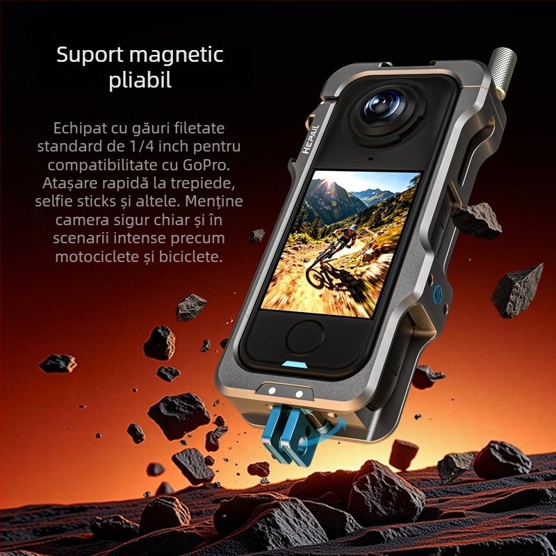 Hepail cadru metal din aliaj de aluminiu pentru Insta360 X4 Air – cadru de protecție extensibil