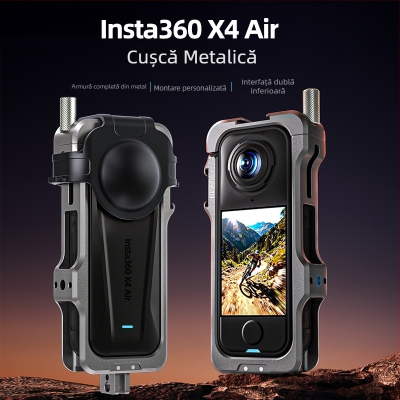 Hepail cadru metal din aliaj de aluminiu pentru Insta360 X4 Air – cadru de protecție extensibil