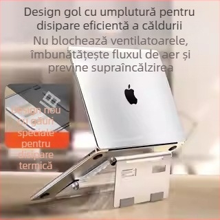 Suport 3 în 1 pentru laptop și telefon mobil, aliaj de aluminiu, pliabil, greutate 360 g