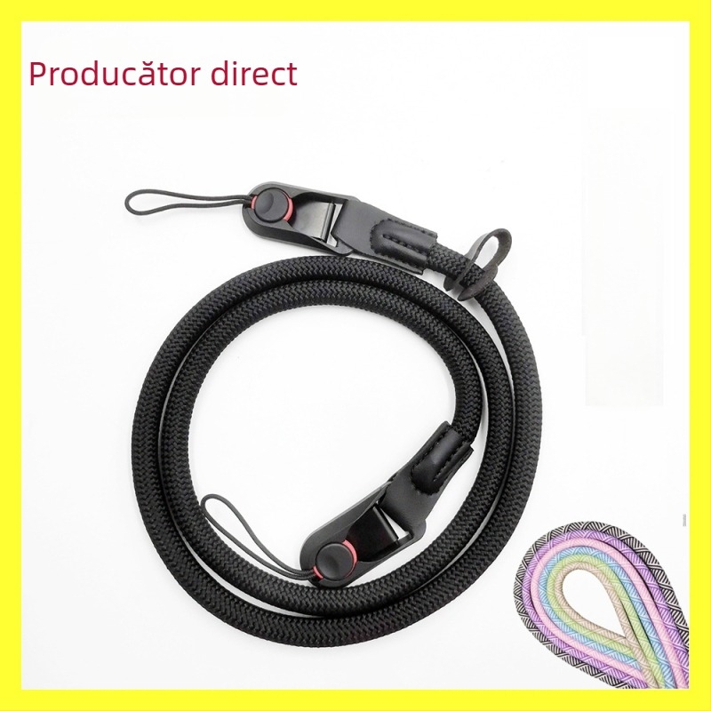 Curea de umăr pentru cameră din frânghie de nailon, reglabilă, cu două clipsuri, închidere cu eliberare rapidă, model TD6243, Toda