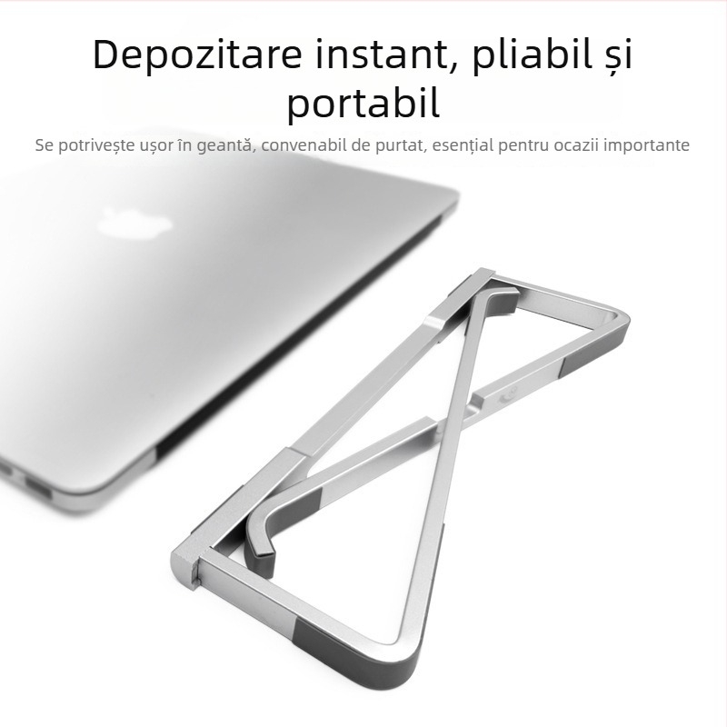 Suport pentru laptop, aliaj de aluminiu, pliabil, model L230, compatibil cu 001, greutate 0,5 kg