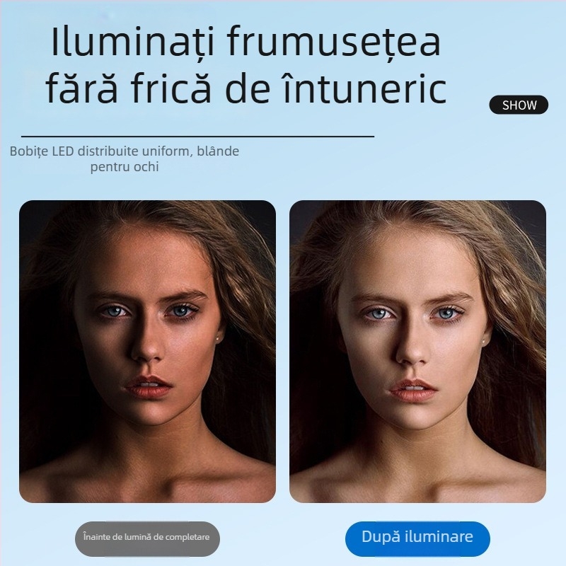 Lumină de fill magnetică pliabilă pentru smartphone – model H22A, sub 10W, 5V, compatibil cu iPhone 12/13/14