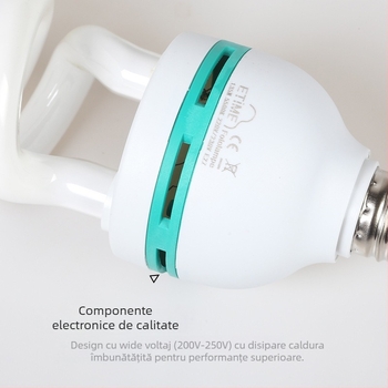 Lampă profesională pentru fotografie, 200–250V, soclu E27, 5500K, fără reglaj al intensității
