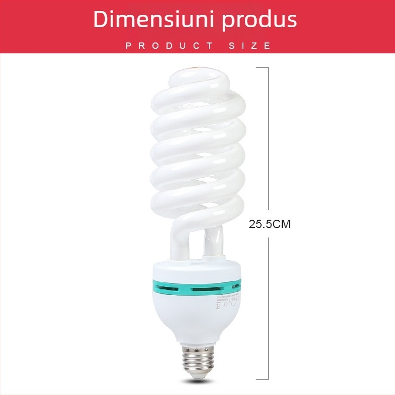 Lampă profesională pentru fotografie, 200–250V, soclu E27, 5500K, fără reglaj al intensității