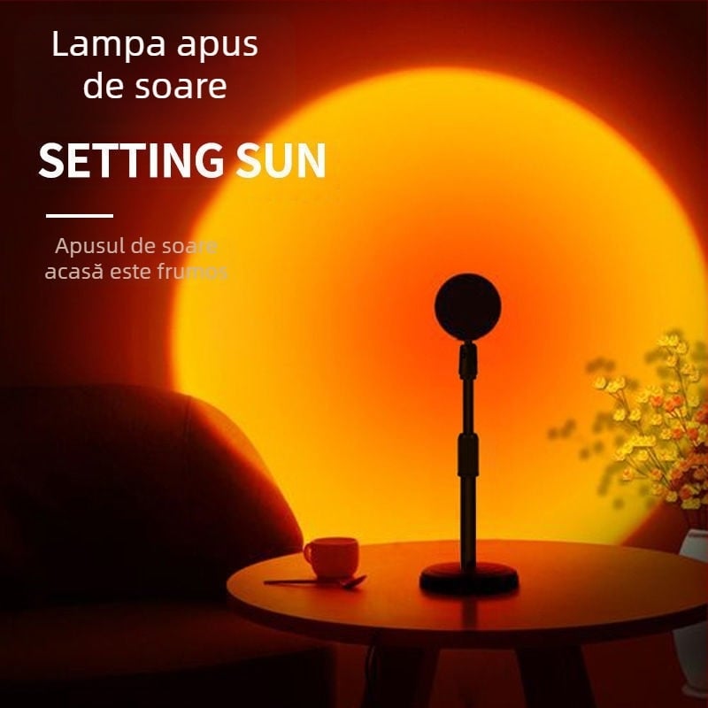 Lampă reglabilă de apus - alimentare USB, montaj pe perete, lampă de atmosferă pentru dormitor, non-smart