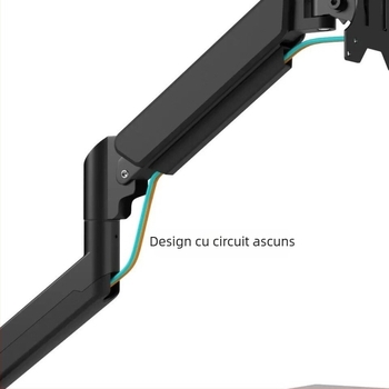 Suport monitor cu gaz și braț rotativ mecanic, suport desktop pentru afișaj, tip ridicare. Material: fier + aliaj de aluminiu + plastic; Greutate: 2,0 kg; Model: braț unic cu gaz.