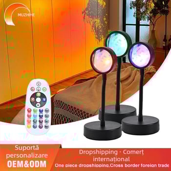 Lampă de proiecție ambientală cu Bluetooth, control prin aplicație, telecomandă, reglaj de luminozitate, alimentare USB 5V