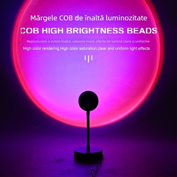 Lampă de proiecție ambientală cu Bluetooth, control prin aplicație, telecomandă, reglaj de luminozitate, alimentare USB 5V