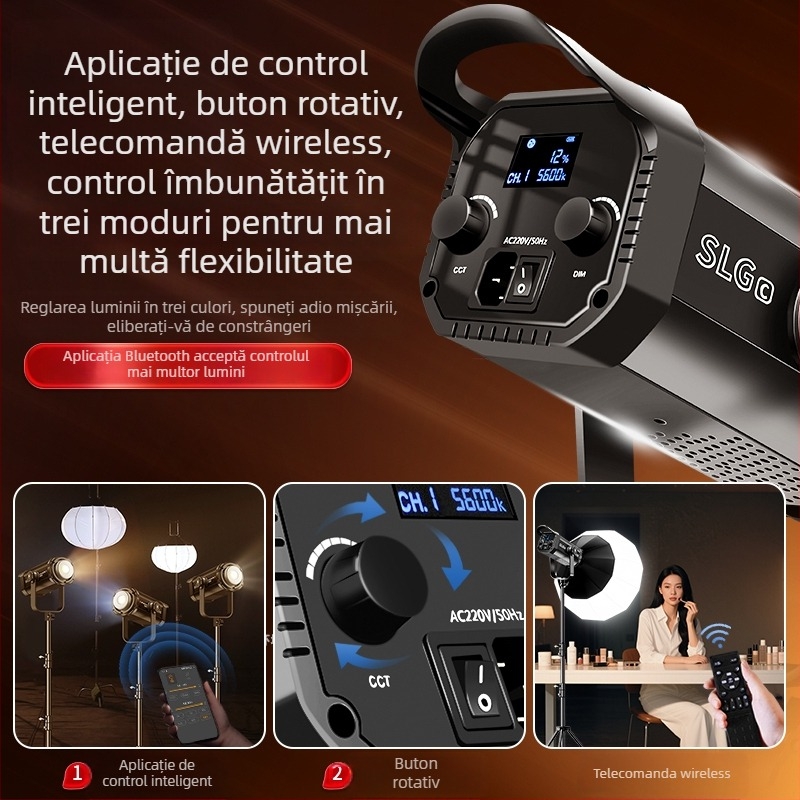 Lumină LED COB pentru streaming live și fotografie, iluminare de înfrumusețare cu cap sferic, utilizare în interior