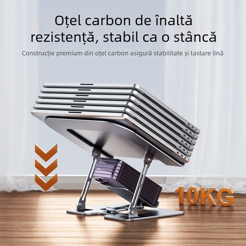 Suport metalic pliabil pentru laptop, telefon și tabletă – stativ de birou multifuncțional, universal, compatibil cu iPad, generații iPhone și iPod touch a patra generație; greutate 1260 g