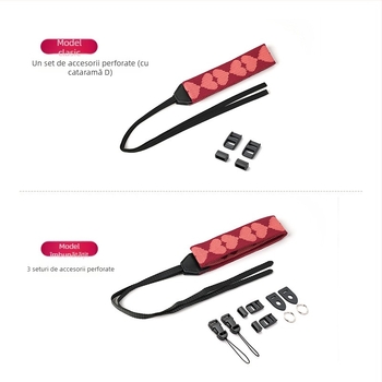 Curea universală de cameră cross-body, construcție împletită, design întărit pentru reducerea presiunii, stil retro în formă de inimă, compatibilă cu diferite camere mirrorless
