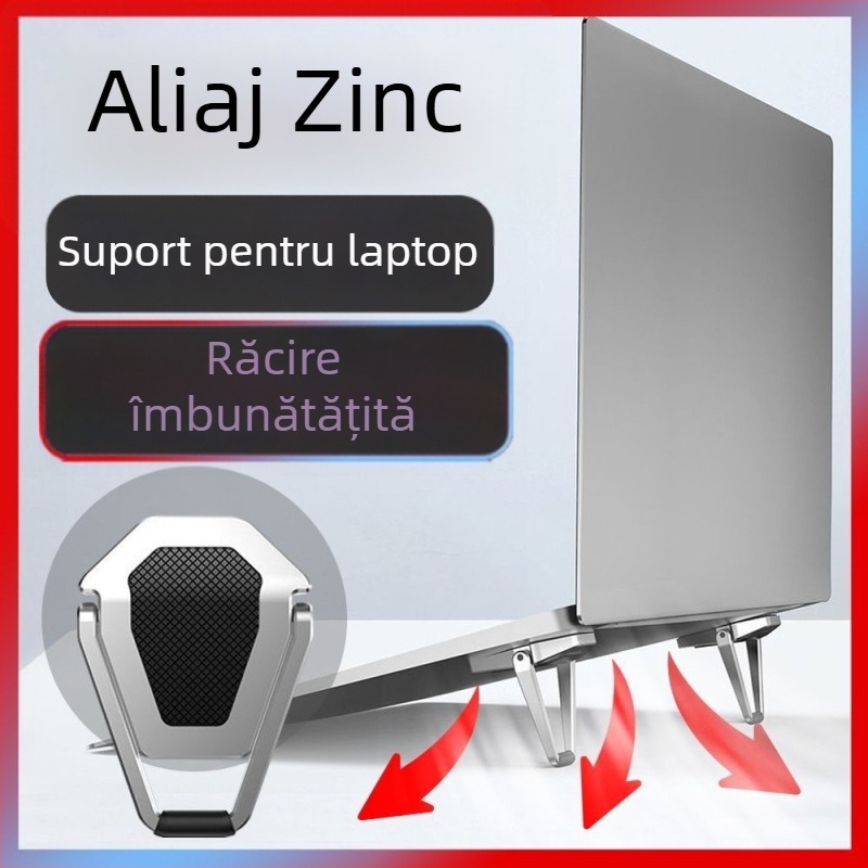 Xiangjie JO5 Suport pliabil pentru laptop — metal + silicon, compatibil cu laptopuri, design pliabil, greutate 11.14 kg