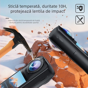 Lentilă de protecție din sticlă optic pentru Insta360 X5 – anti-ceață, anti-murdărire, anti-zgârieturi; Material: Sticlă Optică