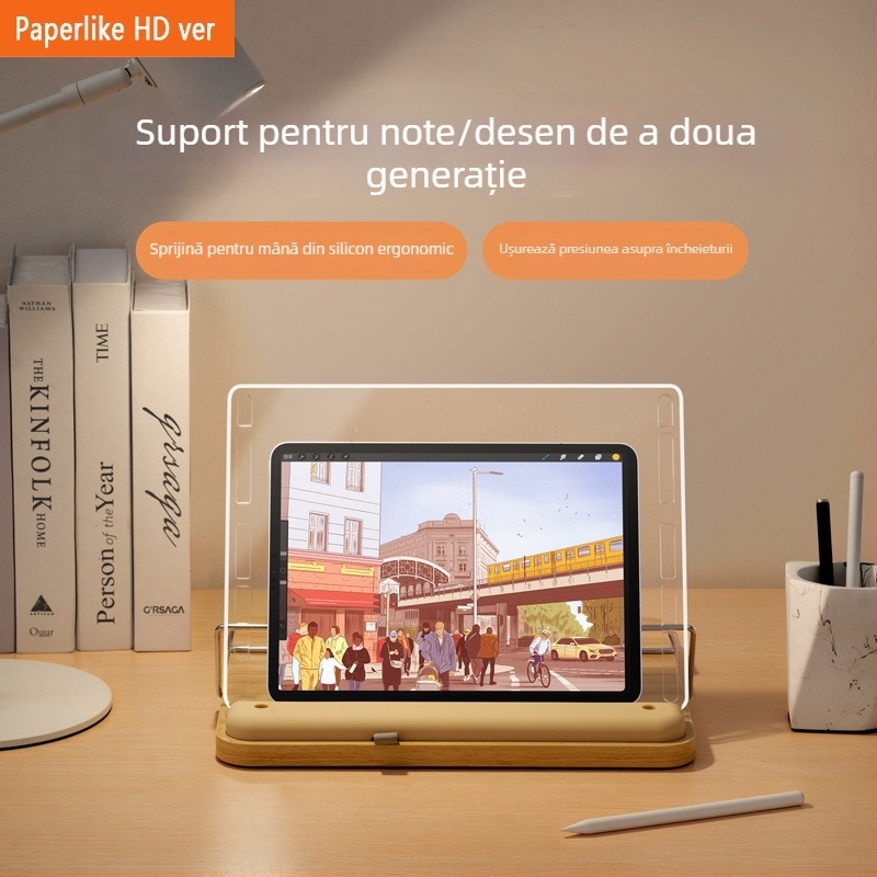 Suport pentru desen iPad, a doua generație, reglabil în unghi, suport de birou din lemn pentru învățare online
