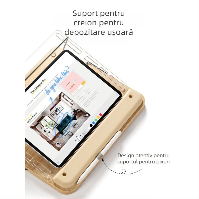 Suport pentru desen iPad, a doua generație, reglabil în unghi, suport de birou din lemn pentru învățare online