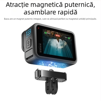 GoPro HERO13 bază magnetică pentru eliberare rapidă cu două gheare din aliaj