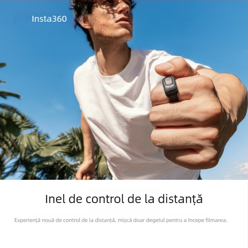 Shadowstone inel telecomandă Insta360 GO Ultra - compatibil cu Insta360 GO Ultra; materiale: plastic, metal, bandă elastică; imprimarea siglei: nu este suportată
